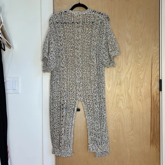 POL Women’s Cardigan Open Knit Short Sleeve Long Line Size Small - Picture 3 of 5